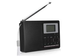 Rádio Digital Mini Rádio Portátil Profissional Fm/am/sw/mw/lw/tv Receptor De Banda Completa Para Casa Usando Rádio Relógio Digital Com Fone Yizhood