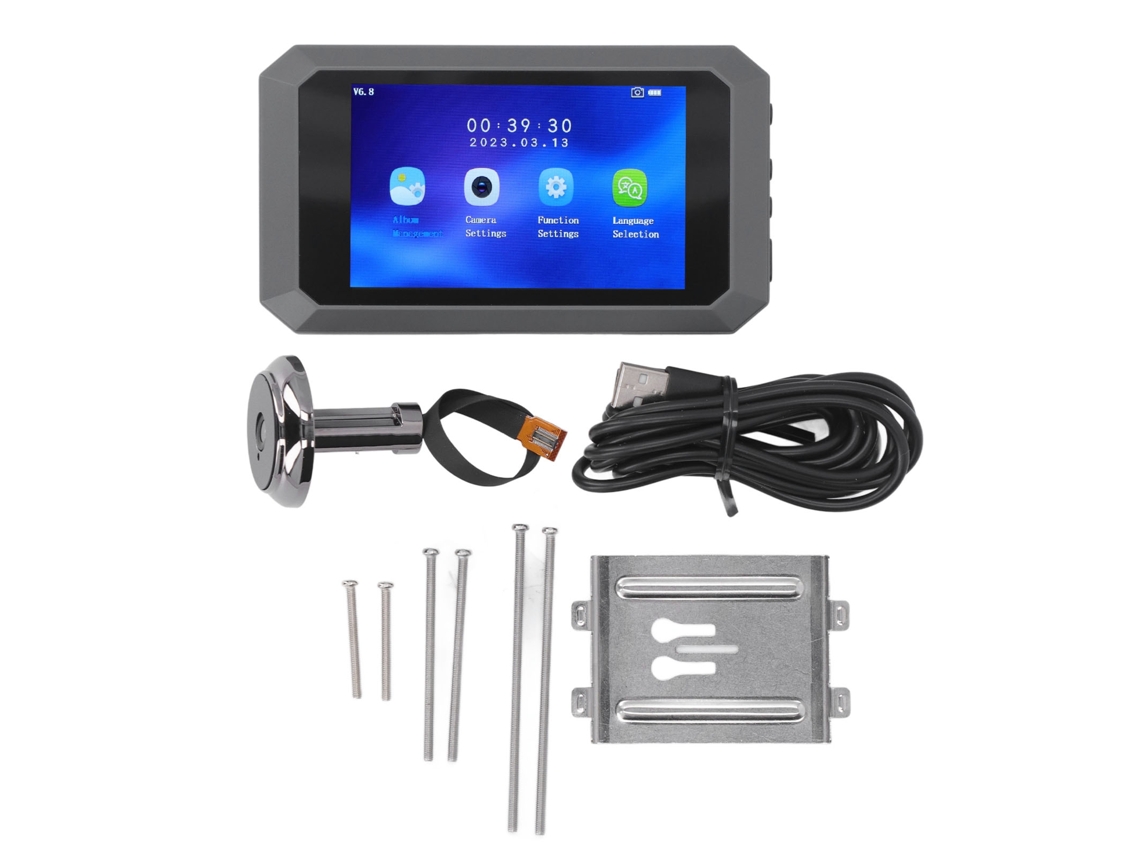 Campainha de Vídeo com Display 3,97 polegadas Câmera Olho de Boi 1080p Visão Noturna Bateria 1400mah S/MARCA