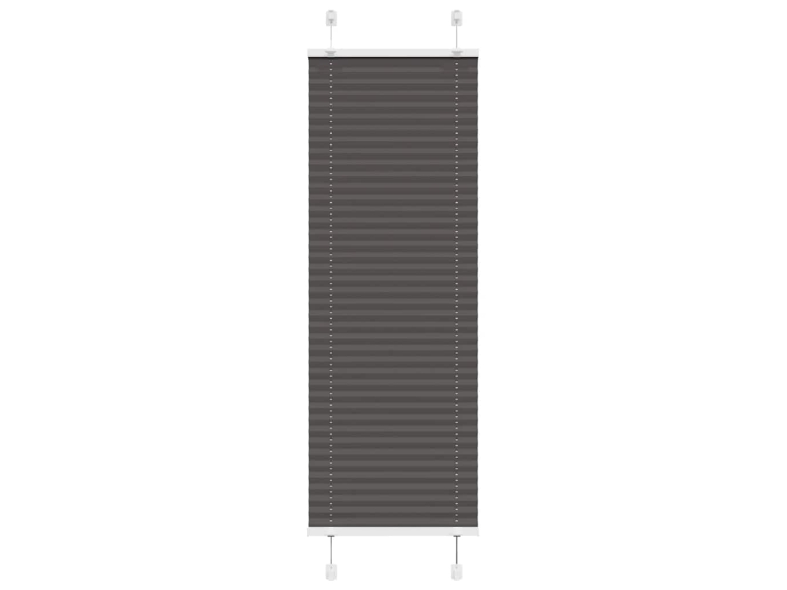 Vidaxl Preto Plissada Cega 45x150 Cm Largura Tecido 44,4 Cm Poliéster