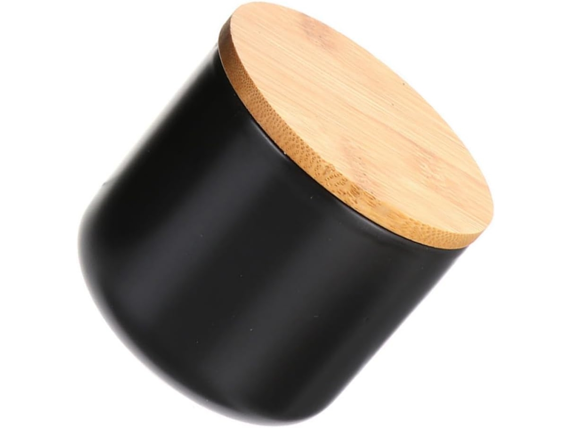 Pote De Cerâmica Para Armazenar Grãos Com Tampa Hermética Bambu, Design Decorativo Para Cozinha E Armazenamento