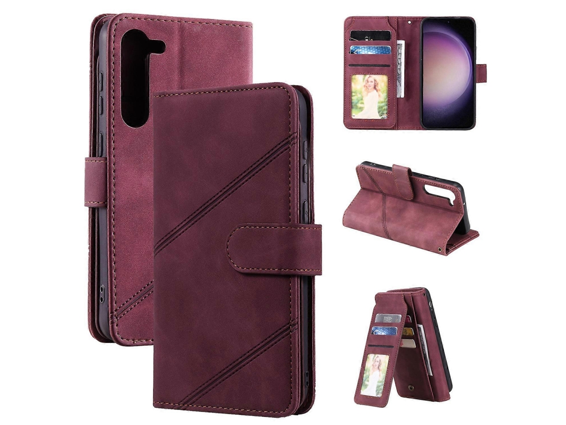 Capa Carteira De Couro Com Toque Suave E Vários Compartimentos Para Cartões Para Samsung Galaxy S23+ 5g