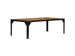 Vidaxl Mesa De Centro Madeira De Mangueira Maciça Áspera E Aço 110 Cm
