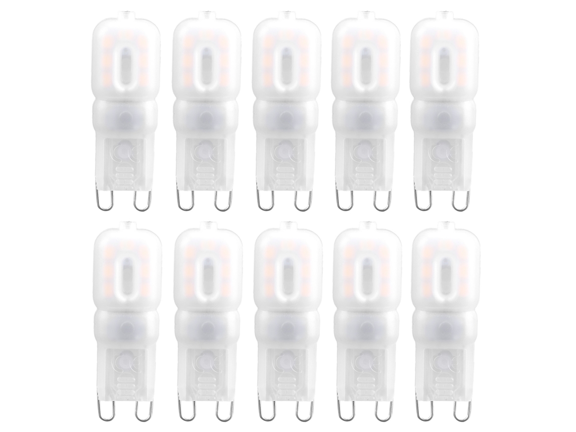 10 peças Lâmpada LED G9 1.5W 14 LEDs Luz Quente 230V | S/MARCA