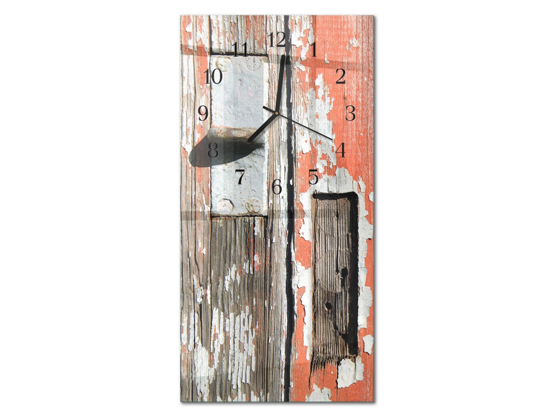 Relógio De Parede De Vidro Multicolor Espelharte (30x60 Cm)