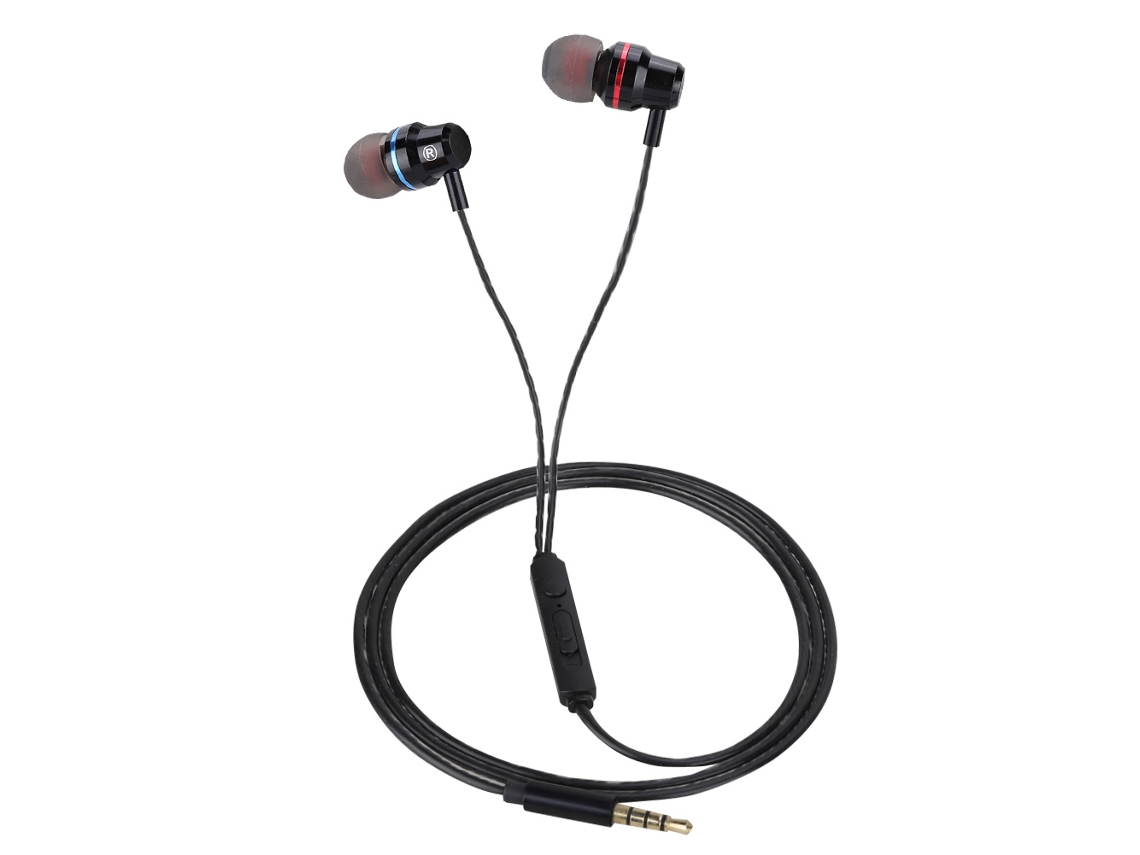 Fones de Ouvido com Fio EOOCOO controle Universal em Linha, Som Estéreo 3D