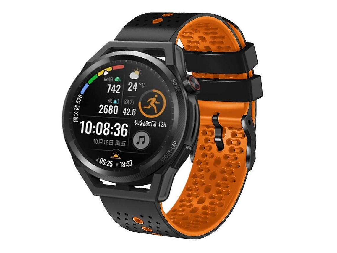 Pulseira De Silicone Perfurada Bicolor De 22 Mm Para Huawei Watch Gt Runner