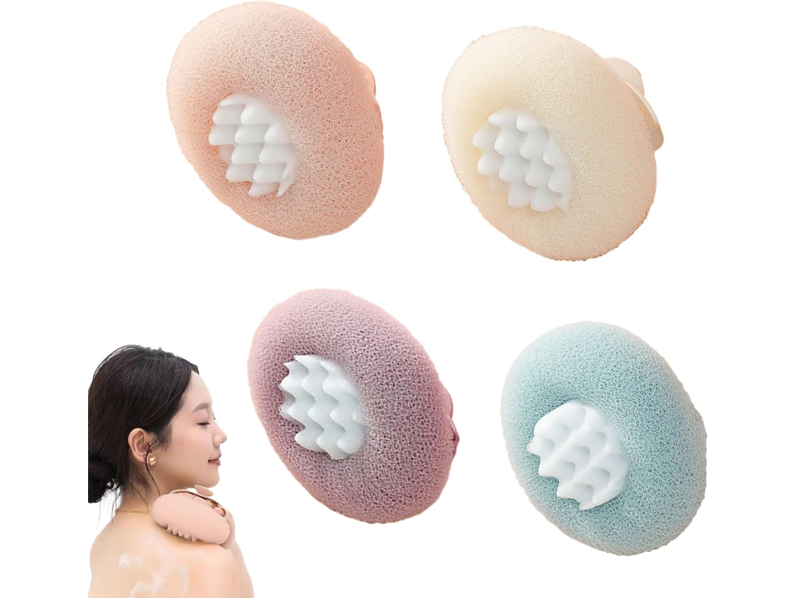 Escova Esfoliante Corporal, Bola De Banho | 4-bolas Absorventes Para Esfoliação Corporal, Acessório De Banheiro