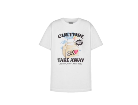 T-shirt De Mulher Moschino Jeans Vestiti Casual Poliéster Branco (l)