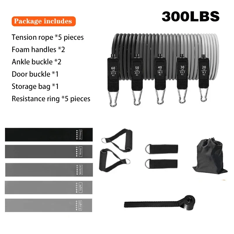 Faixa Elástica De Resistência (cinza, 136 Kg) Para Exercícios De Pilates E Ioga.