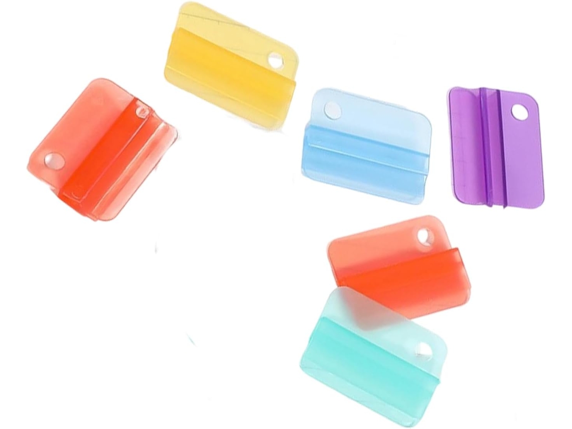 Conjunto de 6 alfinetes multiuso para documentos com núcleos coloridos para organizar arquivos escolares e domésticos.