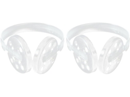 Conjunto De 2 Protetores Auriculares Em Plástico Branco.