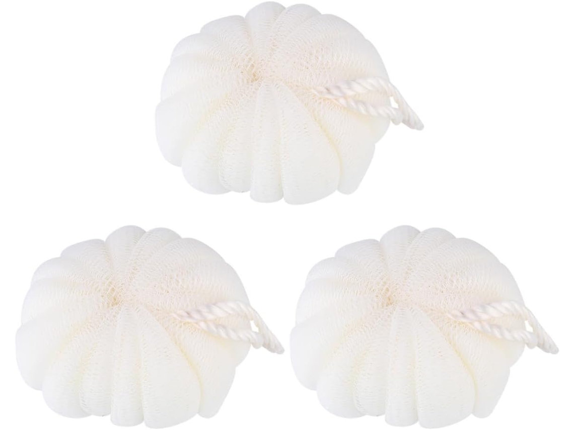 Rede De Bolhas De Pe Em Conjunto De 3, Bolas De Banho Com Cordão Curto, Design De Pétalas