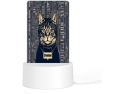 Luminária noturna de LED em acrílico com base e plugue de plástico, com impressão fotográfica de um gato criminoso, ideal para...