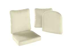 Conjunto De 2 Almofadas De Assento Com Encosto, Almofada De Assento E Encosto Para Exterior E Interior, Creme