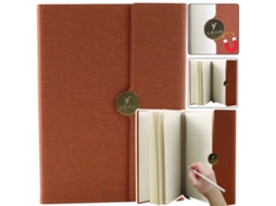 Caderno A5 com Capa Dura e Fecho Magnético, 95 Páginas, Marrom BRILVIBERA