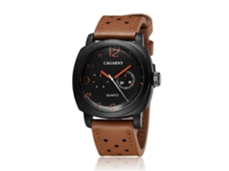 Relógio De Pulso Esportivo Cagarny 6833, Elegante, Com Cinco Ponteiros E Pulseira De Couro Para Homens.