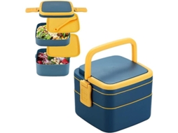 Bento Box Para Crianças E Adultos, Lunch Box Portátil Anti-vazamento, Duas Camadas, Microwavável