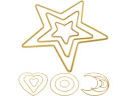 Conjunto Nuobesty Com 12 Anéis Leves De Metal Dourado Para Decoração De Parede, Com Formatos De Lua, Estrela E