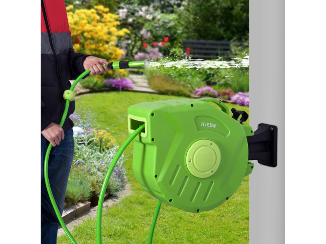Enrolador De Mangueira Automático De 15 M, Ideal Para Ar Comprimido E Jardinagem Em Verde Ehstmind