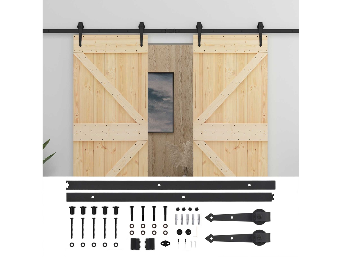 Maison Exclusive - Porta Deslizante 2 Unid. 80 X 210 Cm Madeira De Pinho Maciça