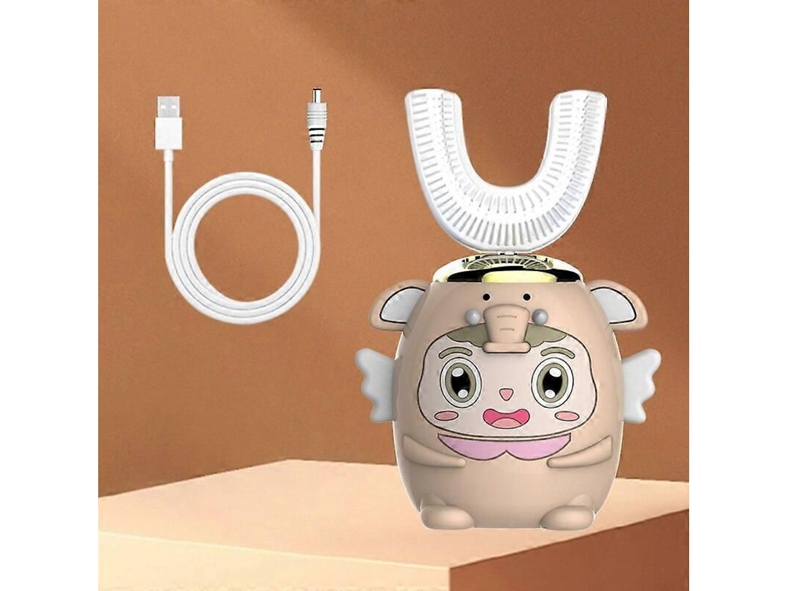 Crianças em Forma de U Escova Dentes Elétrica Sonic 360 Graus Inteligente Claream Ento Dos para Crianç GOKOCO