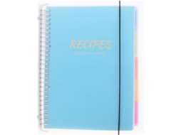 Livro De Receitas Para Preencher Azul Celeste Planificador De Ménagers Com Cobertura Rígida Rings Para Páginas