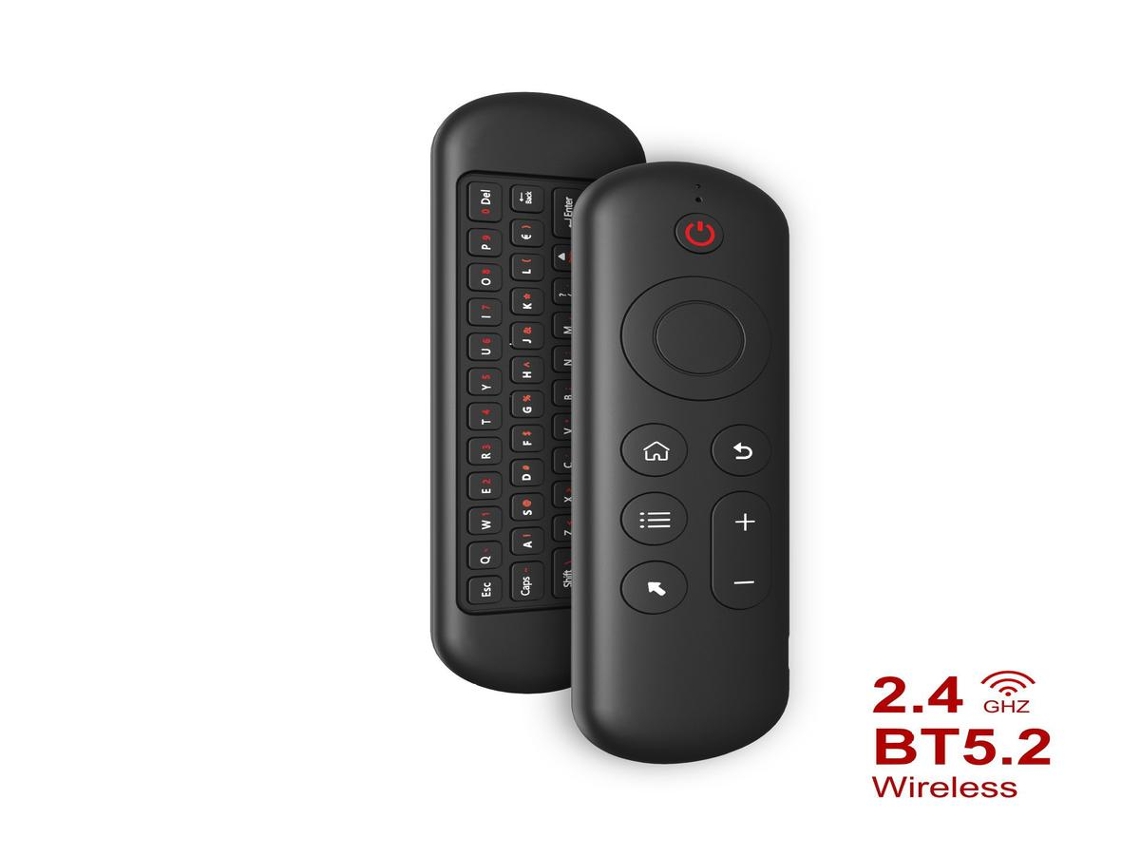 Air Mouse LURELIA 2,4 Ghz e Bluetooth 5.2 com Mini Teclado para Android Box, Pc e Televisores Inteligentes