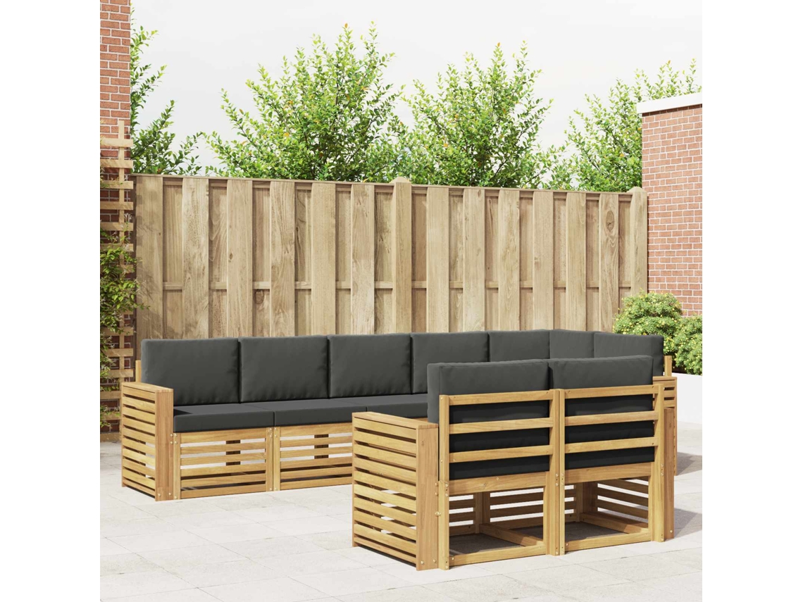 Vidaxl Conjunto De Sofás Para Exterior 8 Pcs Branco E Antracite