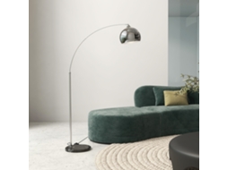 Luminária de Pé Arco Ajustável Estilo Vintage Mármore 40w E27 Preto Cinza 100 115lx30lx170 180hcm para Sala de Estar BTFORUS