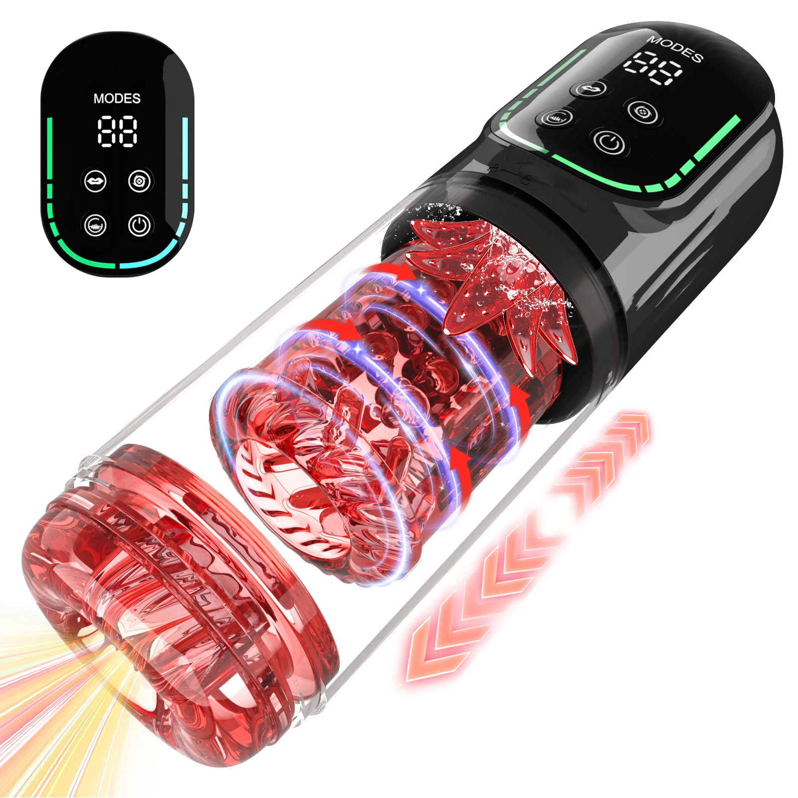 Copo Masturbador Masculino Retrátil Automático, Com Função De Sucção E Vibração Para Estimulação Vaginal.