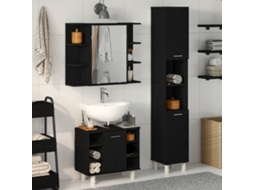 Vidaxl Conjunto De Móveis Para Banheiro 3 Unid. Preto