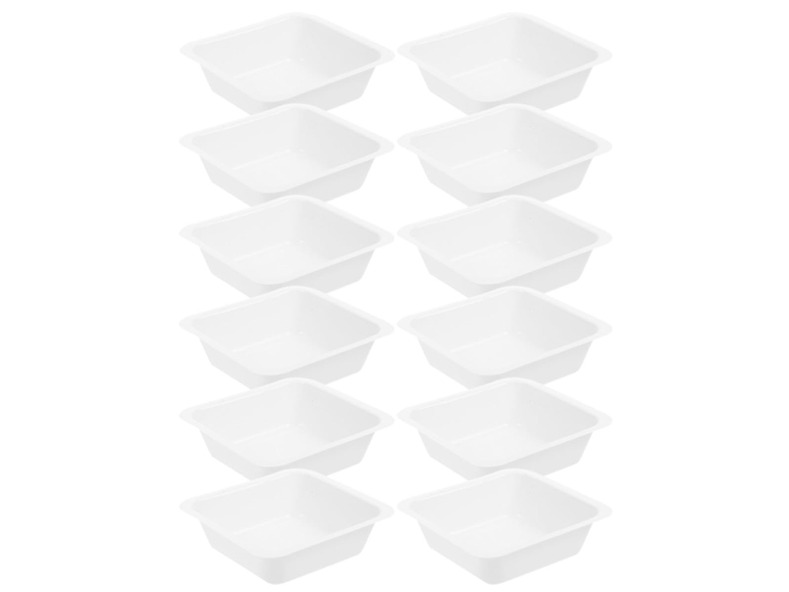 Bandeja De Pesagem De Plástico Branco, 12 Peças