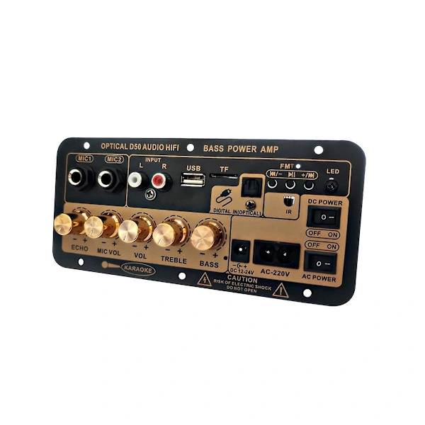 Painel Amplificador D50 Com Áudio Óptico, Bluetooth, Usb, Rádio Fm, Leitor De Cartão Tf, Sistema De Áudio Diy E Subwoofer Para Carro.