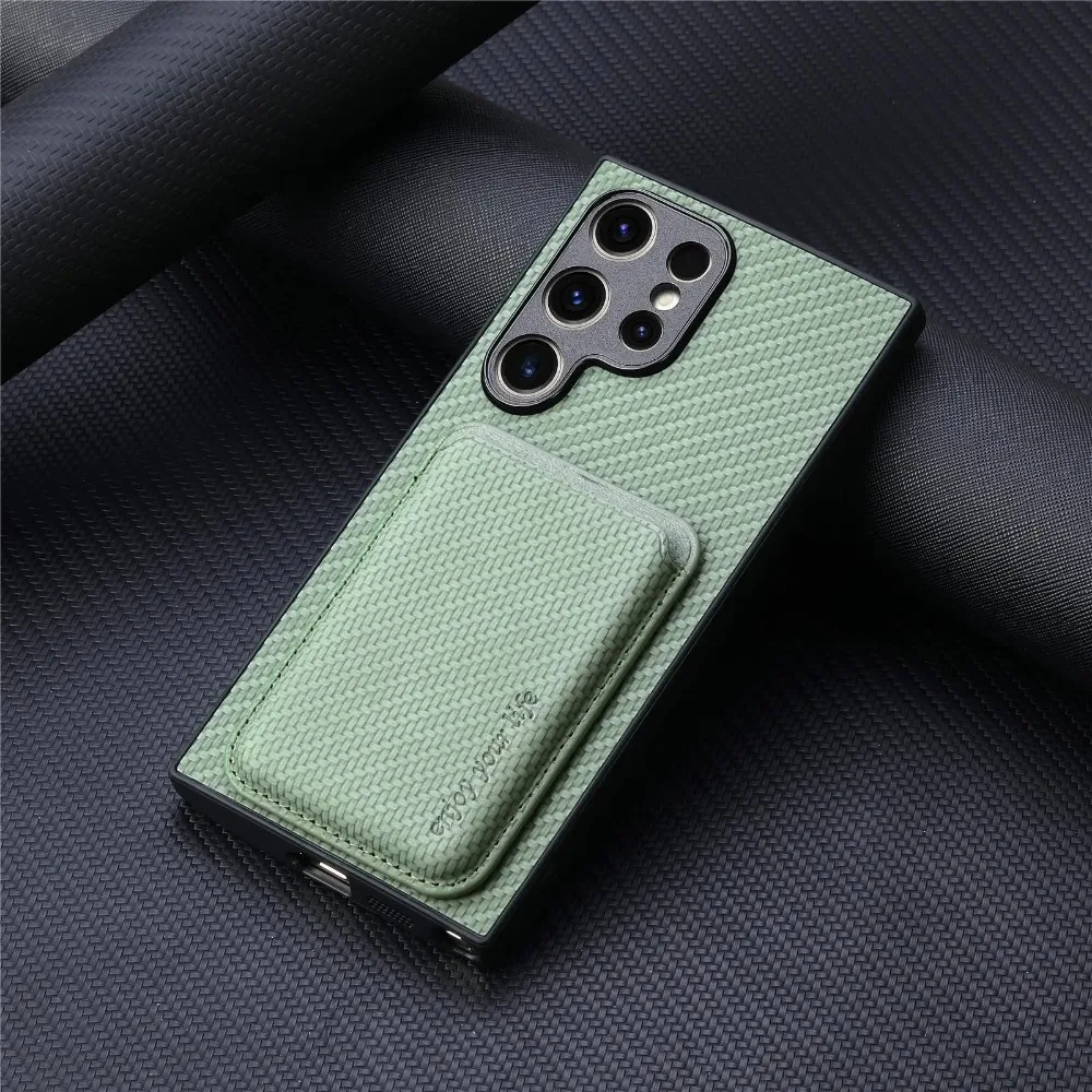 (verde, Galaxy S25) Capa Magnética Para Celular Com Compartimento Para Cartão Sim, Capa Protetora Resistente A Impactos Para Uso Profissional.