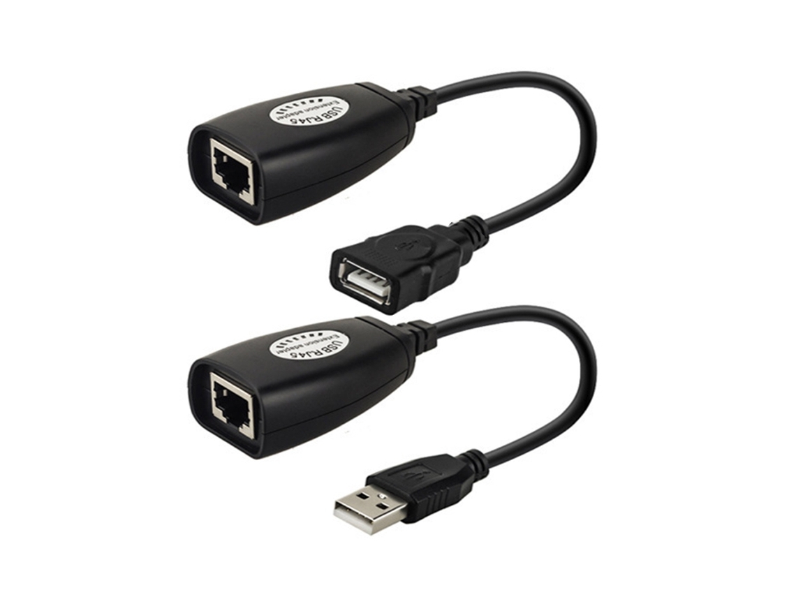 1 Par De Cabos Adaptadores Extensão Usb Para Rj45 Lan Ethernet Com Alcance 50 Metros-aquaforge