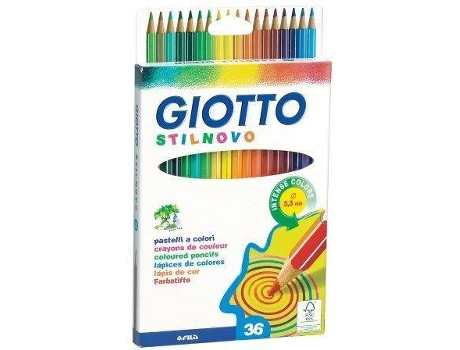 Lápis de Cor Stilnovo, Corpo Hexagonal, Minas de Várias Cores, Pack de 36 Lápis