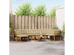 Vidaxl Conjunto De Sofás Para Exterior 9 Unid. Natural E Bege