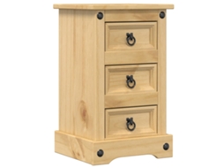Table De Chevet Avec 3 Tiroirs 35 X 32,5 X 58 Cm Bois De Pin Massif Dec033899 Décoshop26