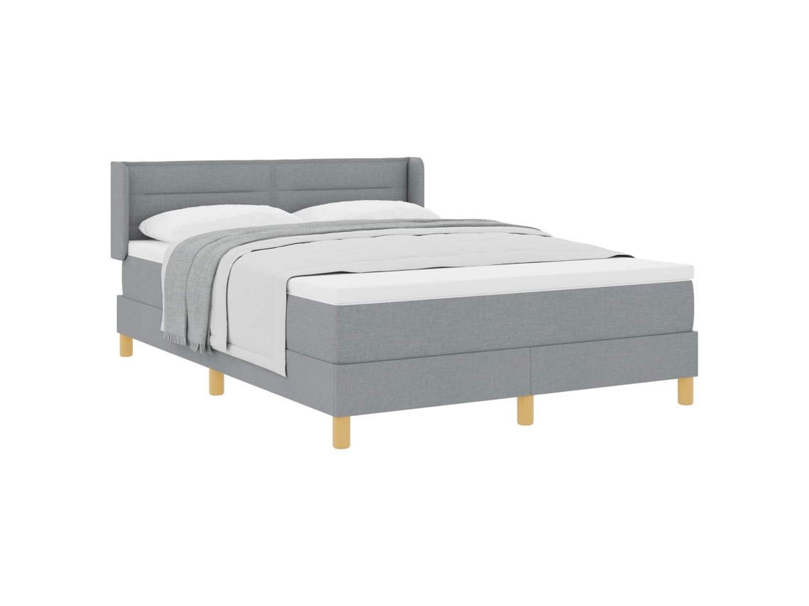 Vidaxl Cama Box Com Colchão Cinzento-claro 200 X 160 Cm Tecido