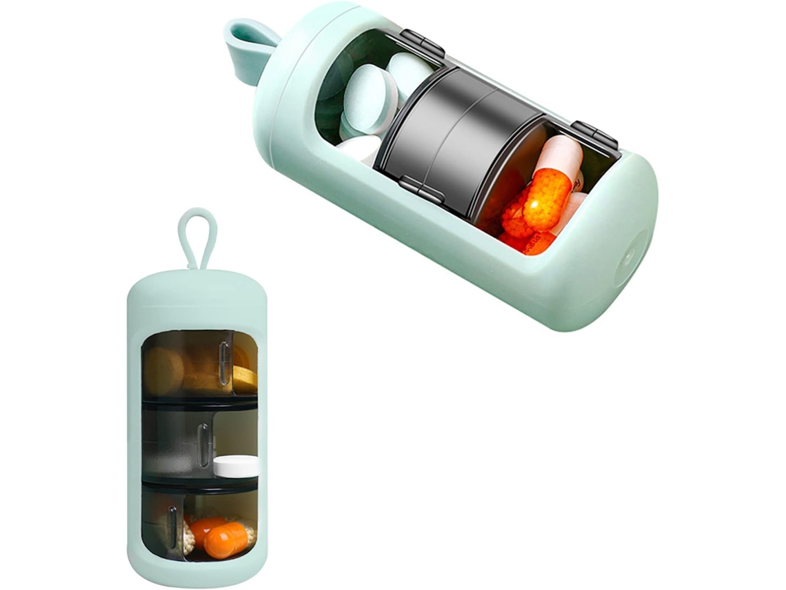 Organizador De Comprimidos Com 3 Compartimentos Para 7 Dias, Porta Comprimidos Portátil Mini, À Prova Luz E Dágua, Ideal Viagens Aquaforge