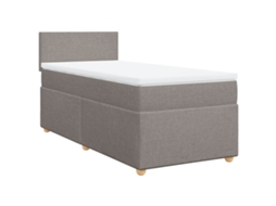 Cama com Molas e Colchão Tecido Castanho Acinzentado MAISON EXCLUSIVE (90x200 cm)