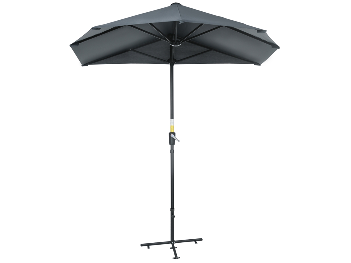 Guarda-sol hexagonal 196cm, cinza escuro ORBITRA COMMERCE