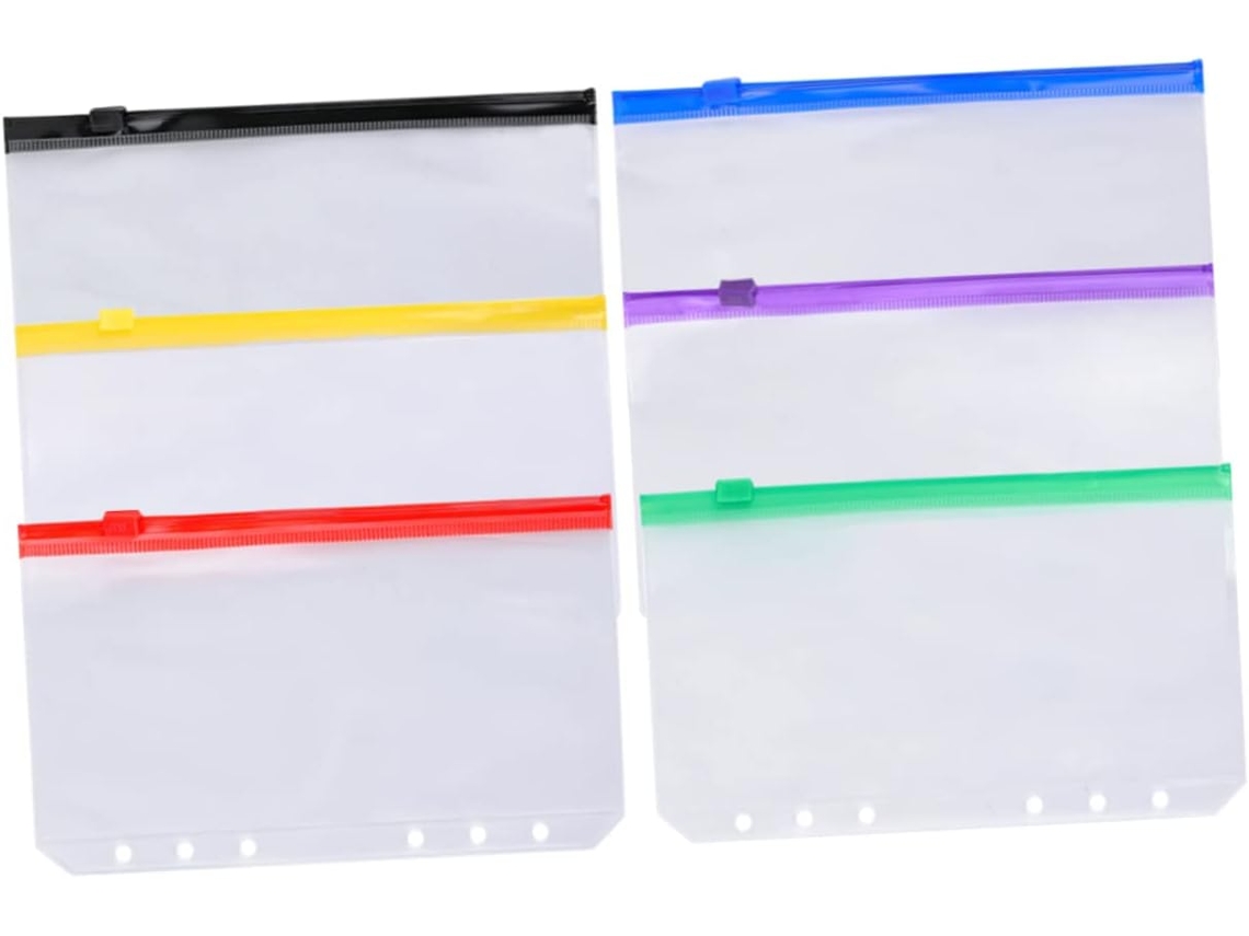 Conjunto De 6 Sacos Organizadores Transparentes Para Arquivos, Ideais Para Escritório E Escola Gokoco