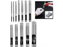 12 Punções de Aço Oco para Couro e Artesanato, 2-14mm