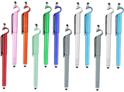 Canetas Em Gel Multiuso Para Telas Sensíveis Ao Toque E Suporte Para Celular, 12 Unidades, Ponta De 0, 5 Mm, Abs E As, Escrita Precisa Gokoco