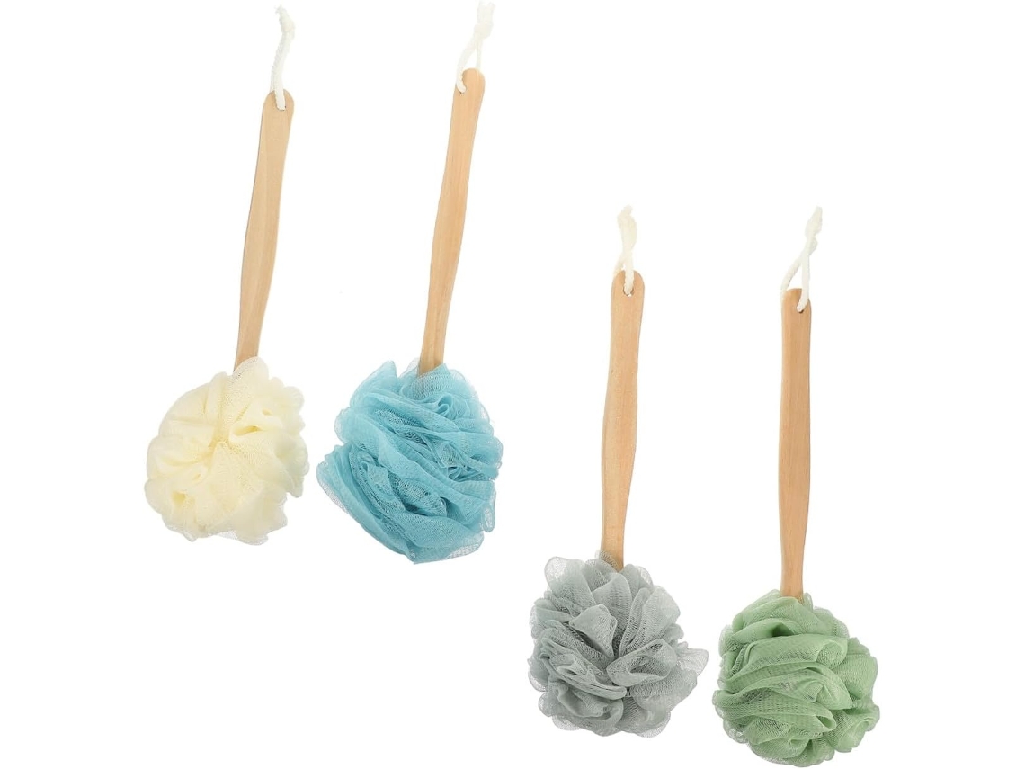Lurelia Kit De 4 Escovas De Massagem Corporal De Cuidado Corporal, Pega Ergonómica, Com Argola E Massagem Suave, Uso Diário