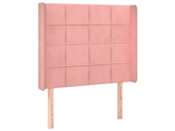 Cabeceira de Cama com Abas Veludo Rosa MAISON EXCLUSIVE (83x16x118 cm)