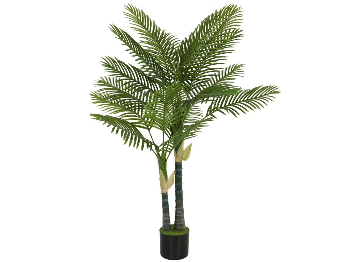 Palmeira Artificial Com 16, Cor Verde, Para Sala De Estar, Para Varanda, Com Folhas, Vaso E Decoração, 150 Cm
