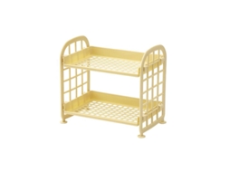 2026 estante Doble Plegable Baño Organizador Maquillaje Abs 21.5x14x20.5cm Amarillo