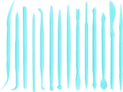 2 Conjuntos de 28 Ferramentas Modelagem Fondant Plástico Dupla Face para Argila e Decoração Bolos CHABERLU